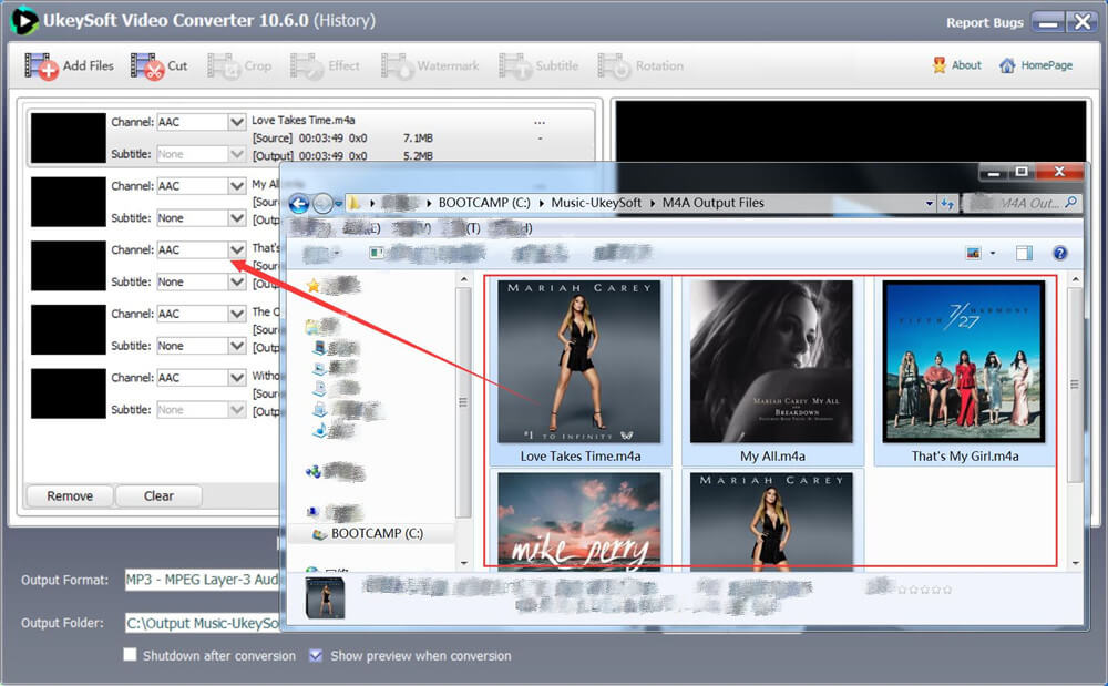 drag music to ukeysoft video converter