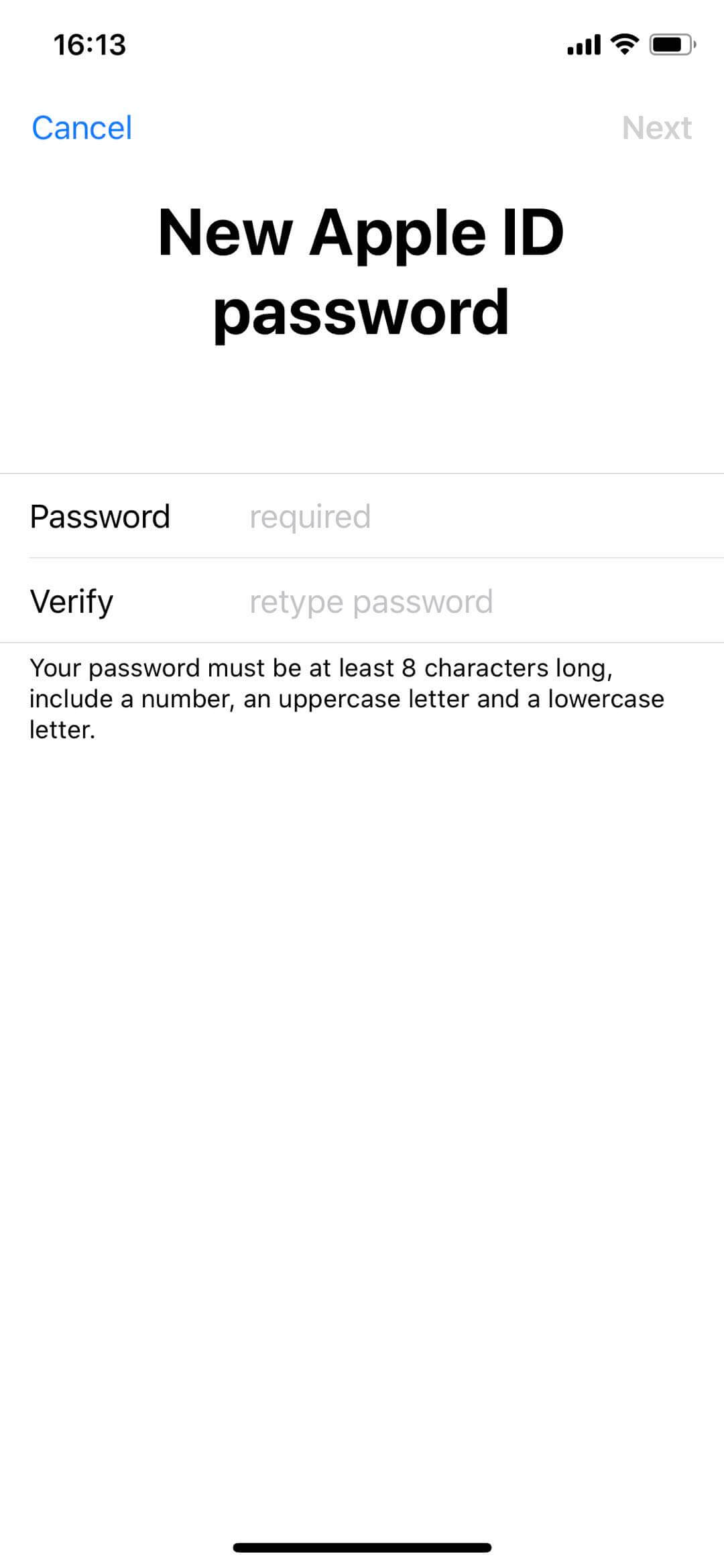 reset apple id password