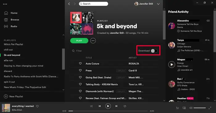 download spotify playlist to pc